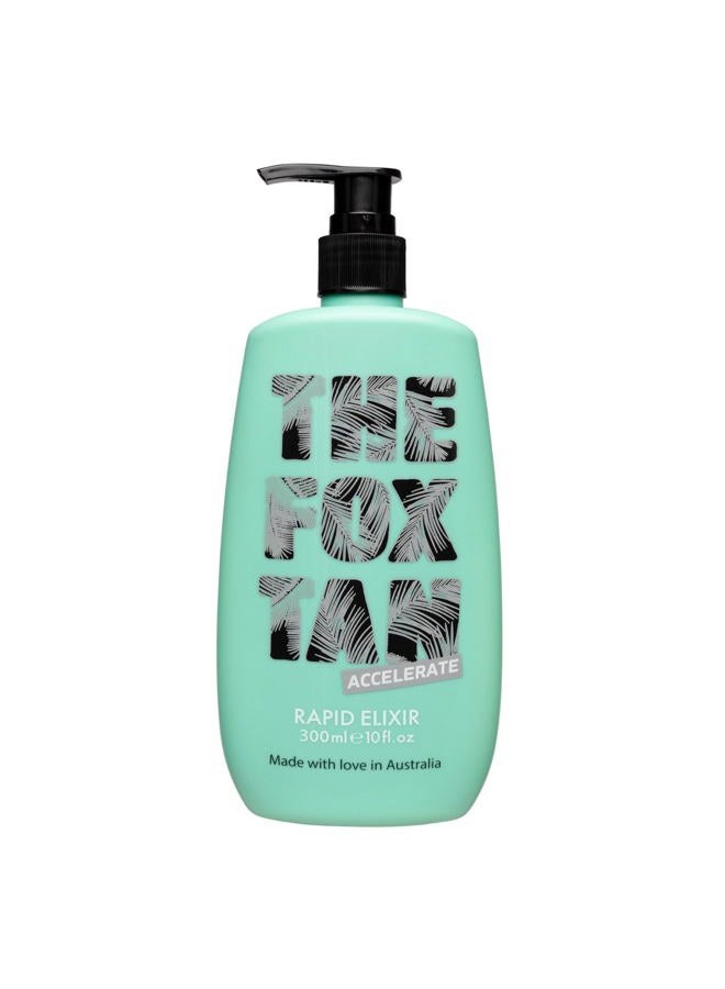 The Fox Tan Rapid Tanning Elixir, Natural Tanning Accelerator Lotion For Darker & Faster Tans, Creates Flawless Tan Skin, Vegan & Cruelty-Free, 300mL