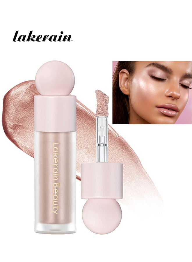 Liquid Luminizer, Body Luminizer, Face Body Highlighter, All In One Makeup Liquid Illuminator, Waterproof Moisturizing Light Shimmer Illuminator for Face & Body(ROSE GOLD)
