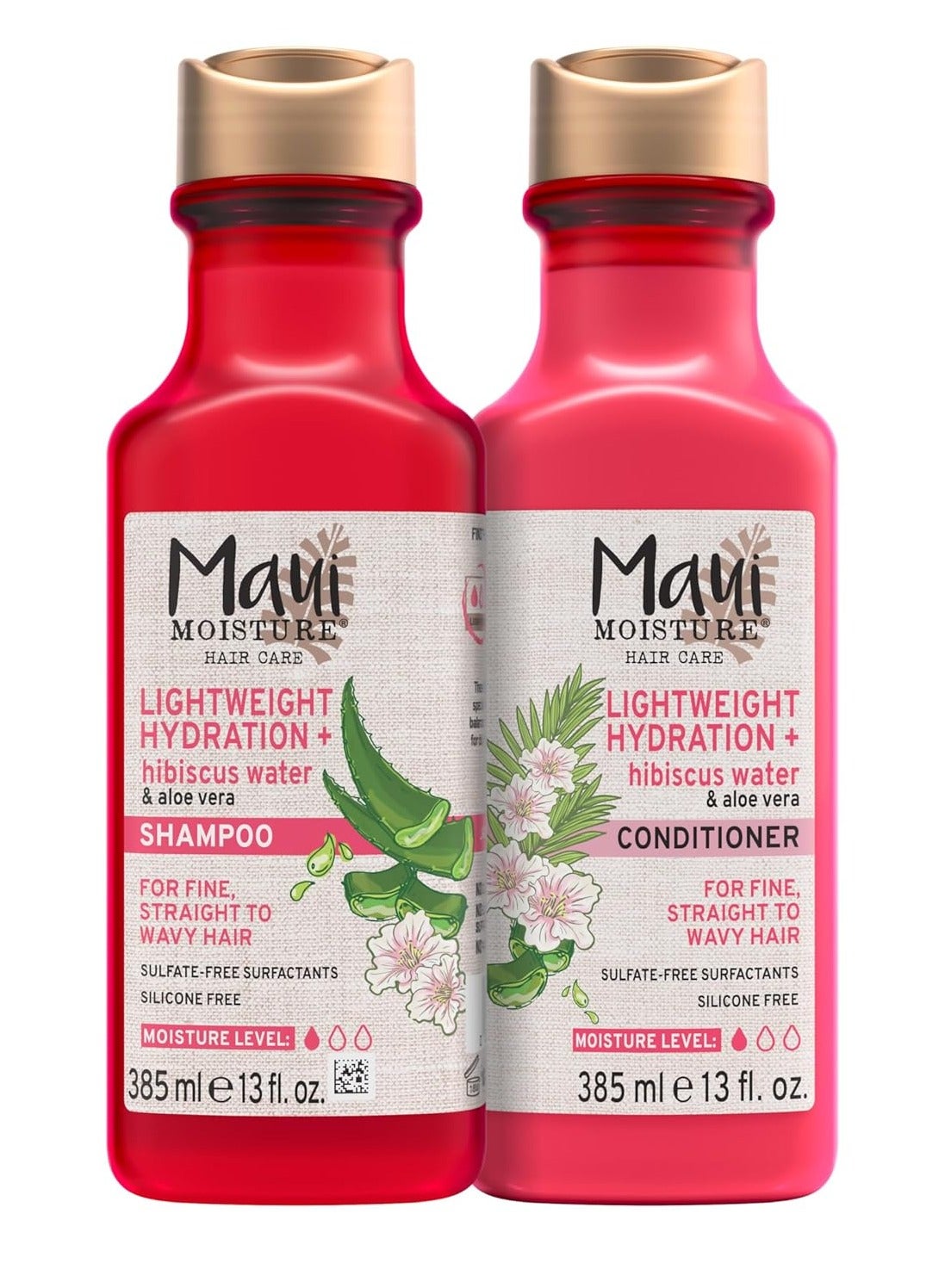 Lightweight Hydration + Hibiscus Shampoo + Conditioner for Daily Moisture, No Sulfates, 13 Fl Oz