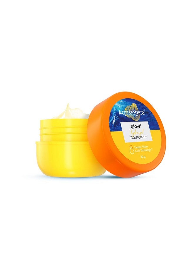 Aqualogica Glow+ Hydra Gel Moisturizer with Vitamin C, Papaya & Hyaluronic Acid | 24-Hour Intense Hydration | Lightweight Water-Gel Texture | Quick Absorbing, Non-Sticky Glow Cream - 20g