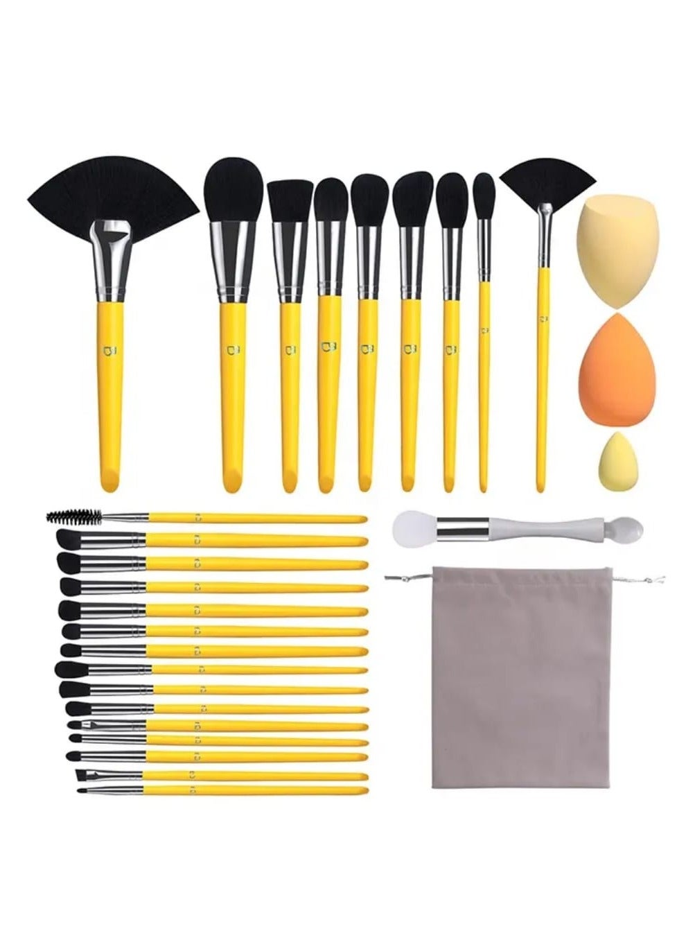 29PCS Face Makeup Tool Kits Soft Makeup Sponge Double-Ended Silicone Clay Mask Applicator Makeup Brushes Best Gift Set