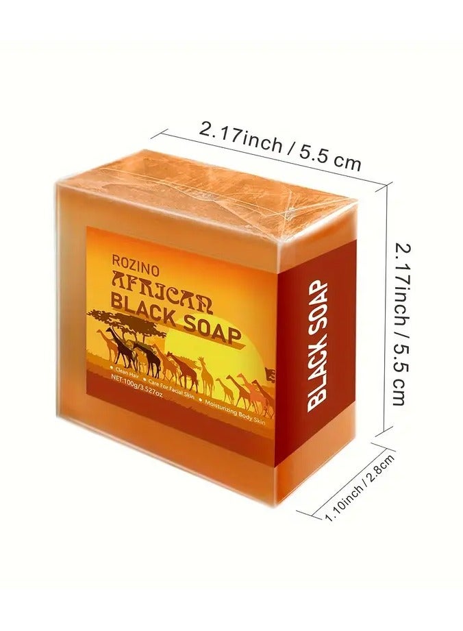 African Black Soap with Coconut Oil - Deep Cleansing & Nourishing, Alcohol-Free for All Skin Types