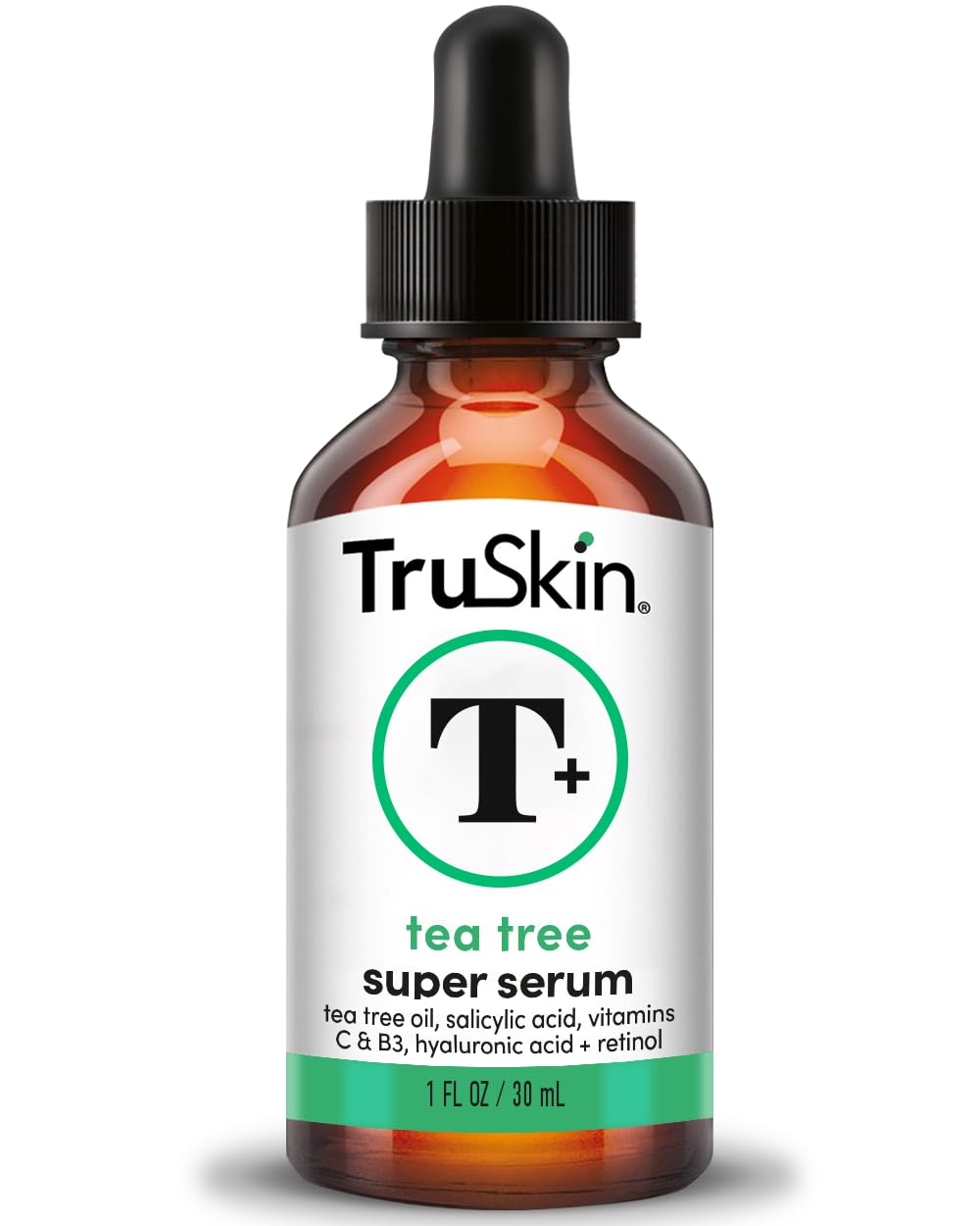 TruSkin Tea Tree Oil Acne Treatment for Face â€“ Acne Serum â€“ Improve the Appearance of Pores, Skin Tone for Smooth, Glowing Skin with Salicylic Acid, Vitamin C, Niacinamide & Retinol, 1 fl oz