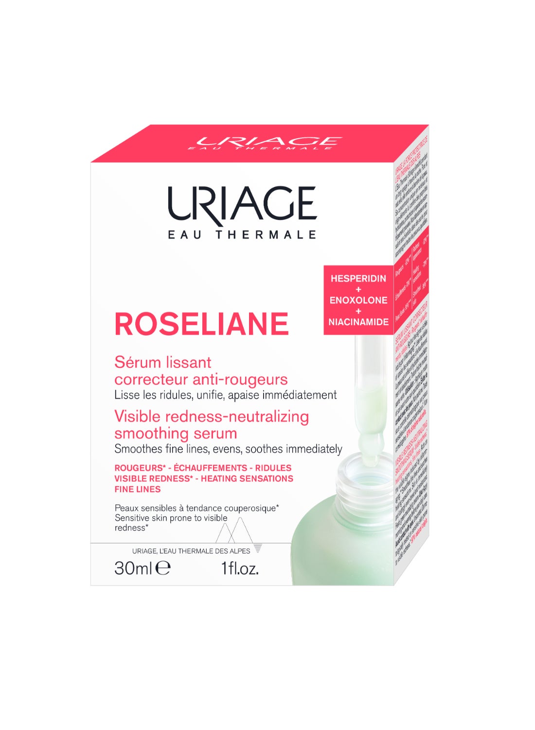 Roseliane | Anti-Redness Brightening Face Serum Rose Extract And Thermal Water | For Reactive And Sensitive Skin 30ml