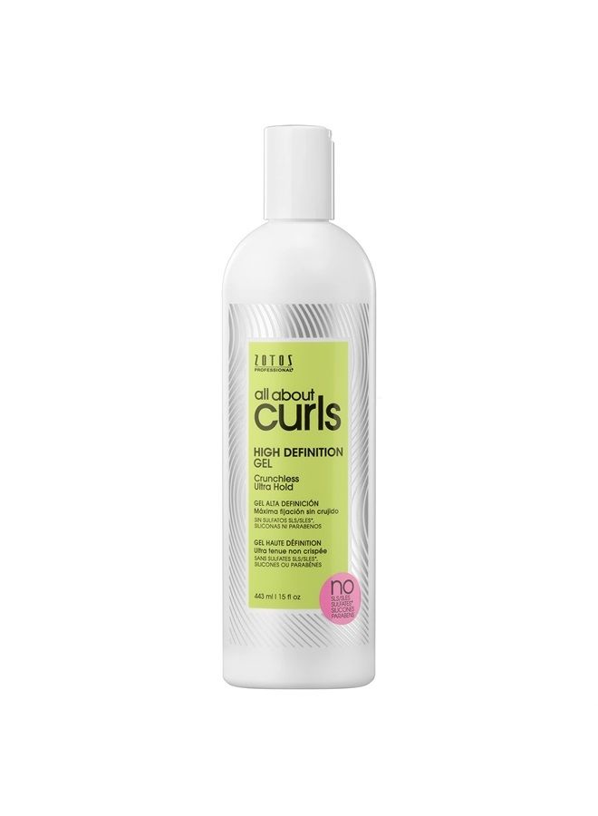 All About Curls High Definition Gel | Crunchless Ultra Hold | Define, Moisturize, De-Frizz | All Curly Hair Types | 15 Fl Oz