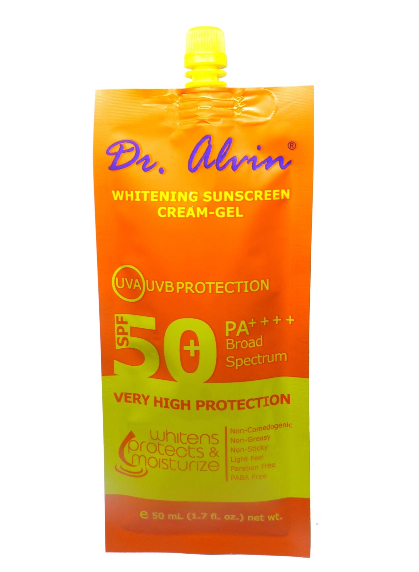 DR. ALVIN Whitening Sunscreen Cream-Gel Spf 50 50ml