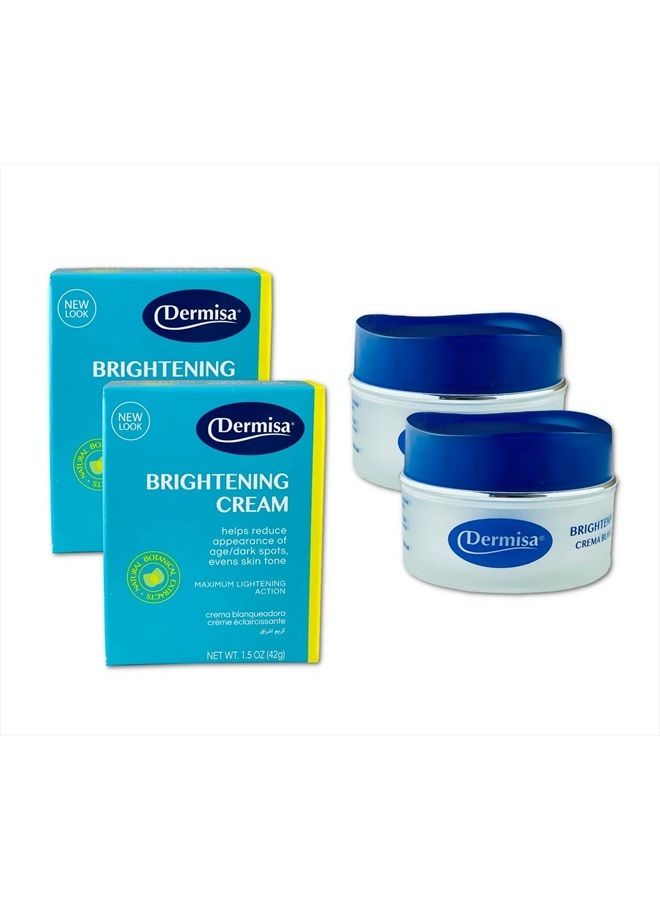 Brightening Cream with 4 Natural Botanical Extracts | Helps to Brighten and Hydrate Skin | Contains Kojic Acid, Licorice Extract, Arbutin and Indian Gooseberry (AMLA) | 1.5 OZ | Pack of 2
