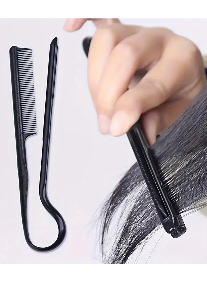 2 PCS Hairdressing Styling V-Shaped Comb Hair Messy Finishing Straight Hair Splint Comb Hair Cut Professional Practical Convenient Tool