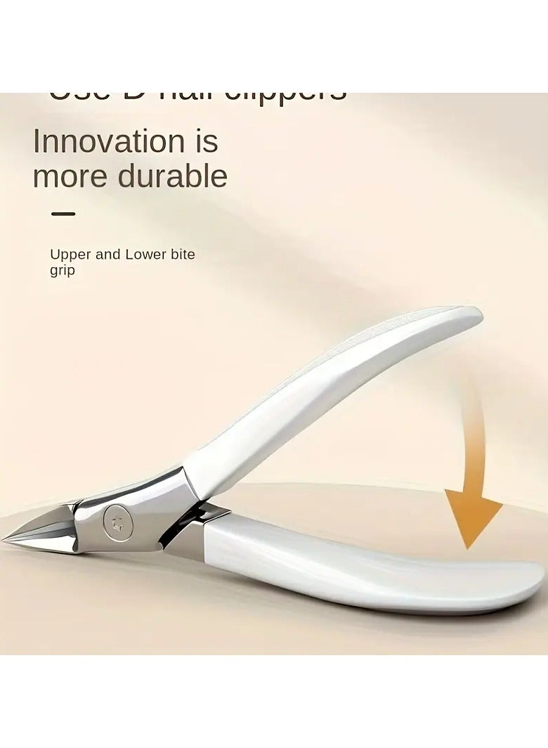 Nail Cuticle Clipper, Stainless Steel Dead Skin Removal Scissor Clipper Manicure Tools, Suitable For Ingrown Nails- white