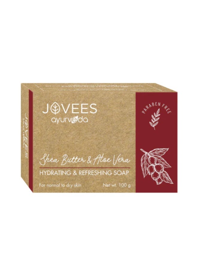 Shea Butter And Aloe Vera Hydrating And Refreshing Soap 100G | Moisturizing Bath Soap, Deep Hydration, Nourishing Cleanser For Soft And Smooth Skin