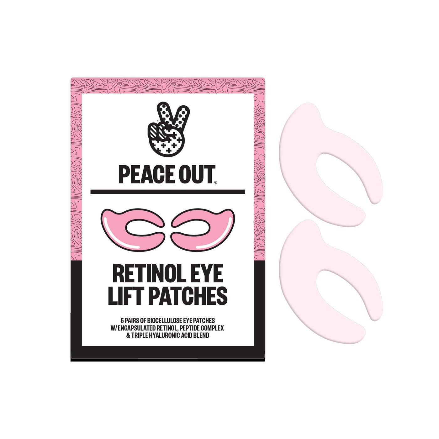 PEACE OUT Retinol Eye Lift Patches to Lift, Firm and Revitalize Tired Eyes, 360Â° Coverage Targets Fine Lines & Wrinkles, 5 Count