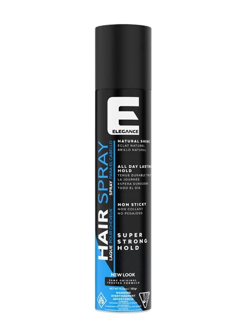 Elegance-E Series Super Strong Hold Hair Spray - Long-Lasting, Volumizing, Non-Sticky Finish with Refreshing Scent