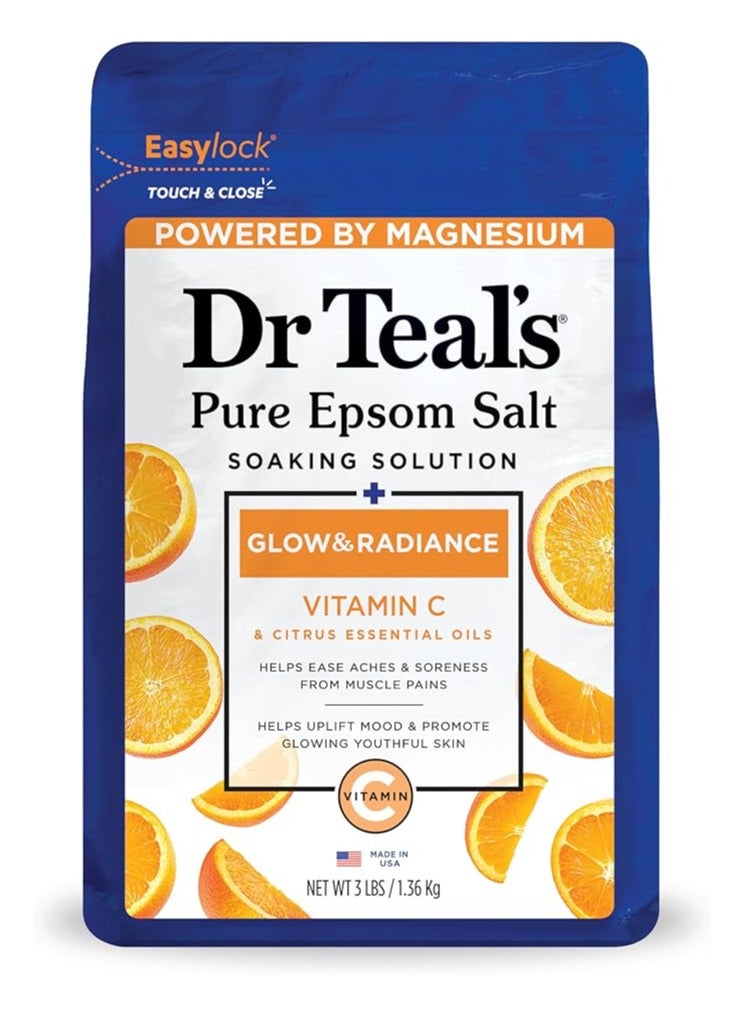 Dr Teal's Epsom Bath Salt – 1.36kg, Vitamin C & Citrus Essential Oils