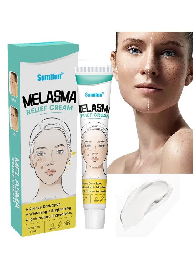 Melasma Relief Cream-(Relieve Dark Spot+Whitening&Brightening+100%Natural Ingredients) Hyperpigmentation, Melasma, Freckles, Sun Spots - For All Skin Types 20g
