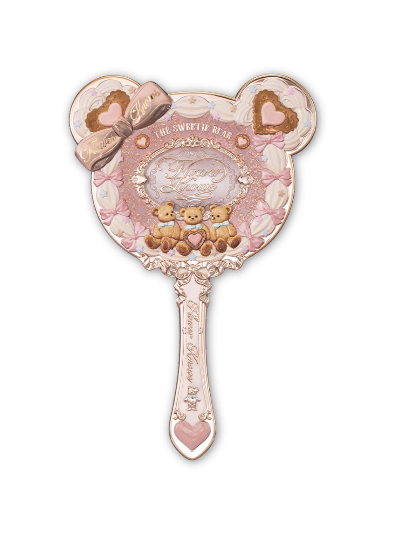 The Sweetie Bear Collection Hand Mirror – Creamy Pink Cute Heart Cookie Design