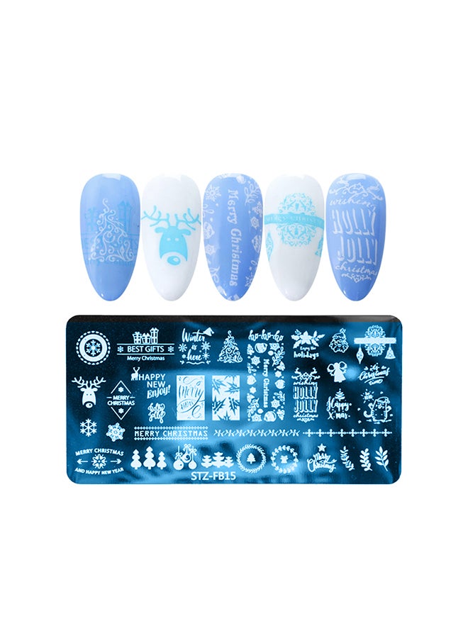 Nail Plates Nail Stamp Templates Metal Manicure Stencils Nail Art Stamping Image Plates for Nail Salon DIY Decoration MEDIUM NSP STZFB15