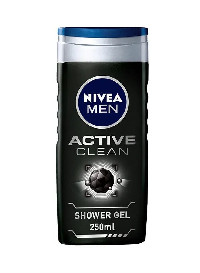 3 In 1 Active Clean Charcoal Shower Gel For Men, Woody Scent, 250ml
