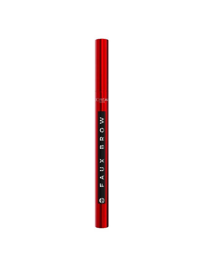 L'Oreal Paris Faux Brow, Hair-Like, Filling Eyebrow Pen with Double-Brush Tip, Fast & Precise Eyebrow Makeup, Black