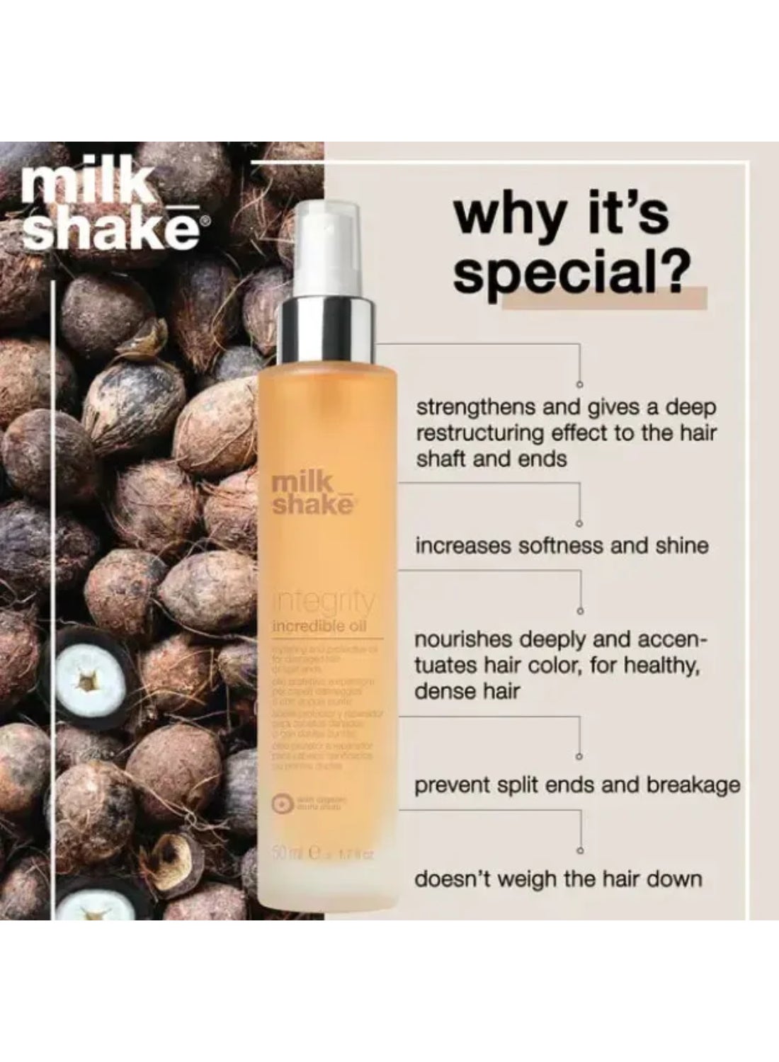 Leave-In Incredible Oil with Argan Oil & Papaya Extract - Reduces Split Ends, Protects from Heat & Enhances Shine for All Hair Types (50 ml) - image 6