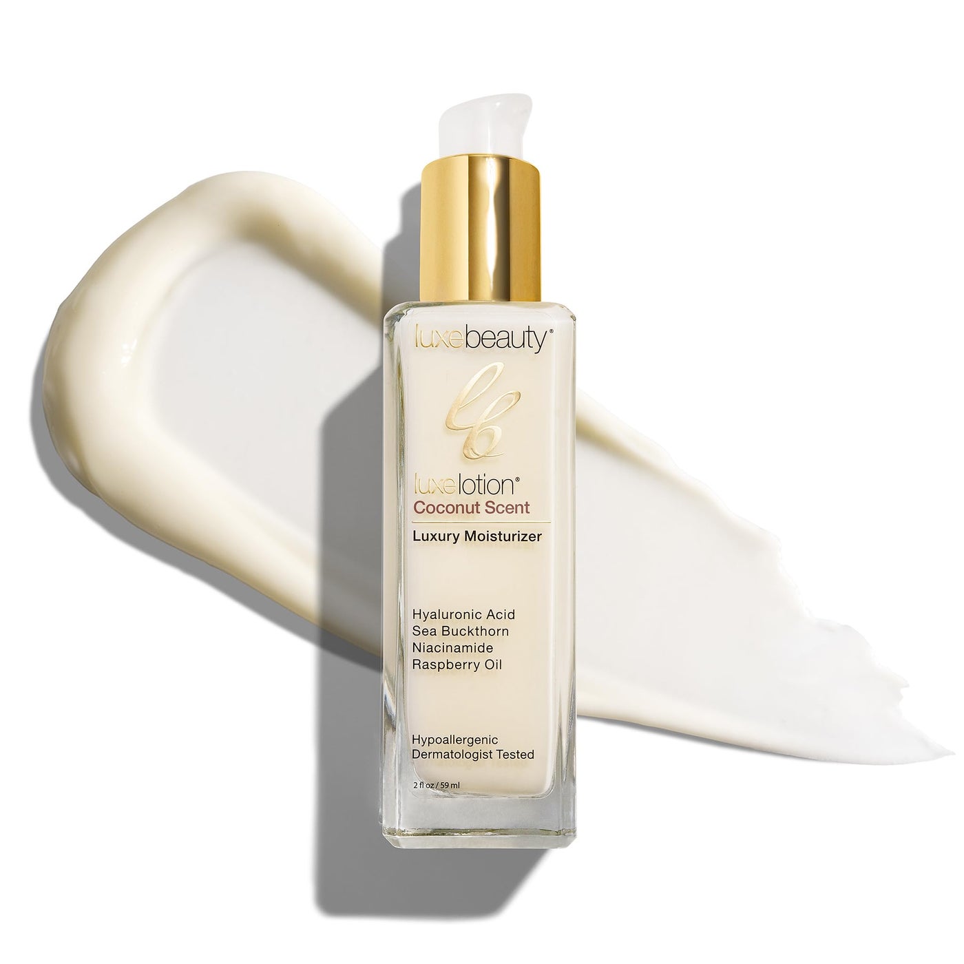 Luxe Lotion is Non-Greasy Hyaluronic Acid Moisturizer â€“ Coconut-Scented Lotion, Silicone-Free, No Fillers â€“ With Organic and Plant-Based Ingredients - Anti-Aging Hydrating Facial Cream