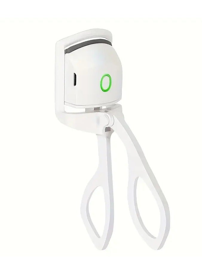 Portable Electric Eyelash Curler with Heating Function - White