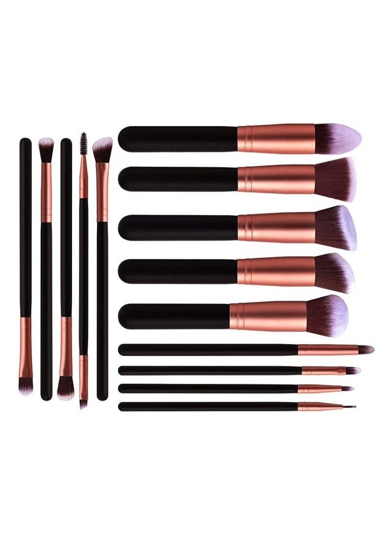 Makeup Brushes 14 pcs Professional Cosmetic Makeup Brush Set Premium Synthetic Foundation Brush Blending Face Powder Blush Concealers Eyeshadow Brush Make up Brushes Set (Rose Golden)