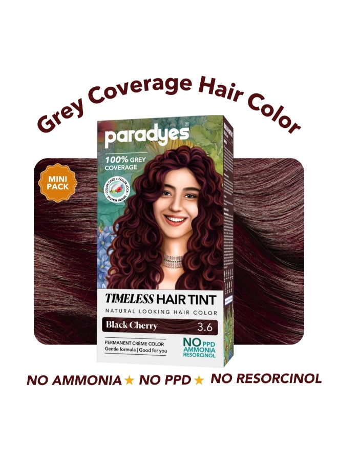 Mini Black Cherry Timeless Hair Tint, Permanent Crème Hair Color for Hair, Complete Grey Coverage, Formula Free from PPD, Ammonia, & Resorcinol, 3.6 Black Cherry, 60 GRAM - image 2