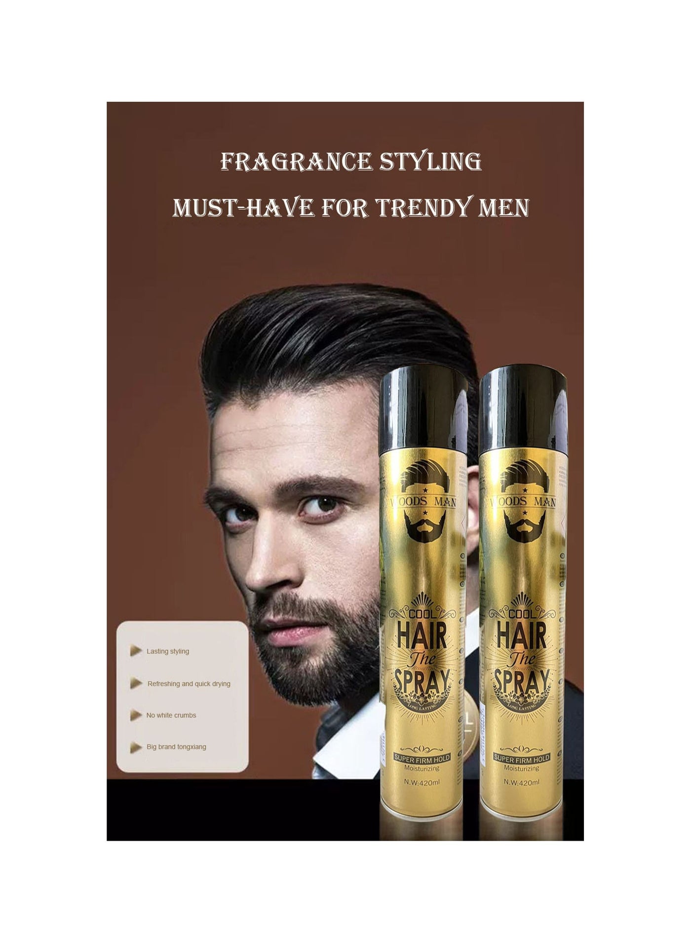 2 Piece Super Firm Hold Moisturzing Hair Spray Clear