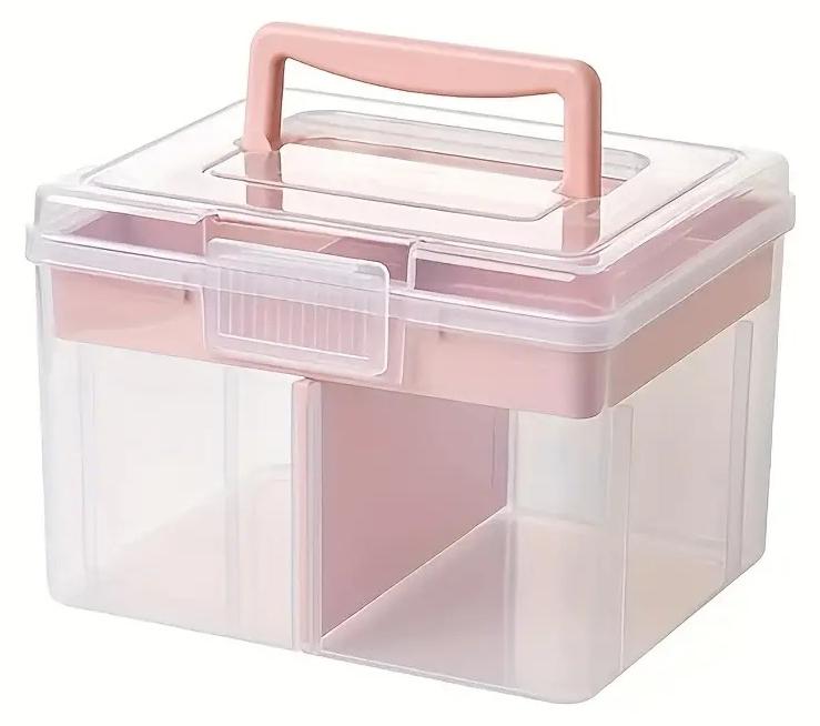 1 Pc Nail Polish Storage Box, Double -Layer Design, Can Be Stored Nail Polish, Vanish And Manicure Sets