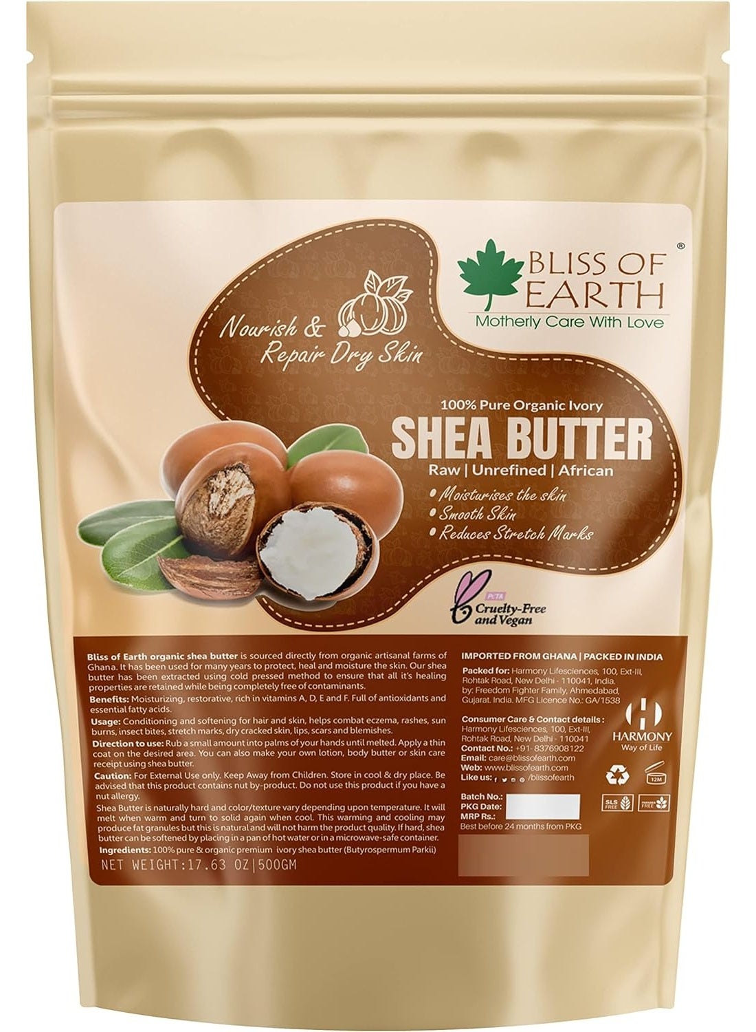 Organic Ivory Shea Butter 500gm For Skin Raw and Unrefined African Great For Face Skin Body Lips DIY products