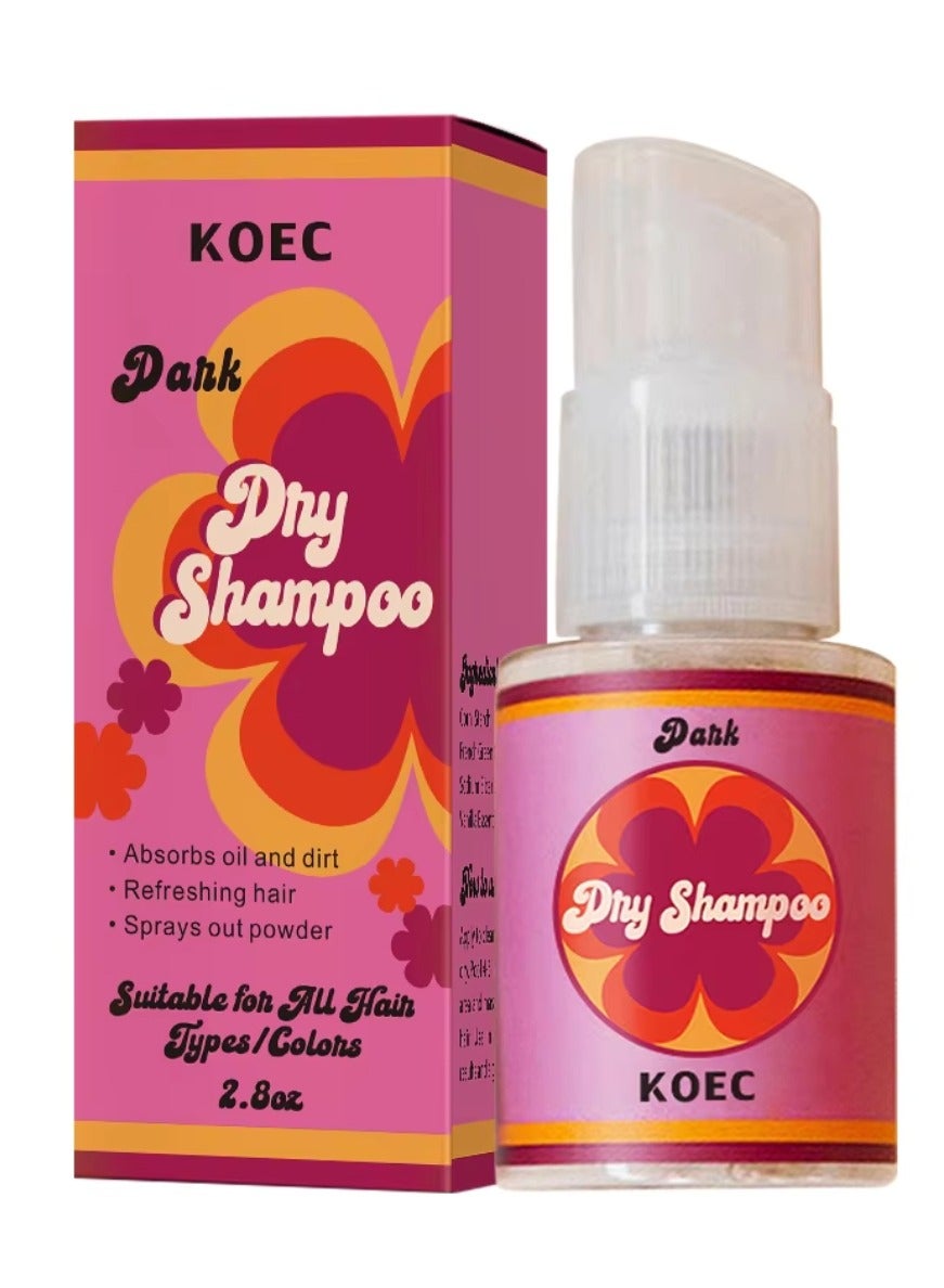 79g Dark Dry Shampoo Oil Control No Wash Hair Fluffy Spray Volumizing Light Dry Shampoo Spray for Daily Use Refreshing Hair Spray Dry Shampoo