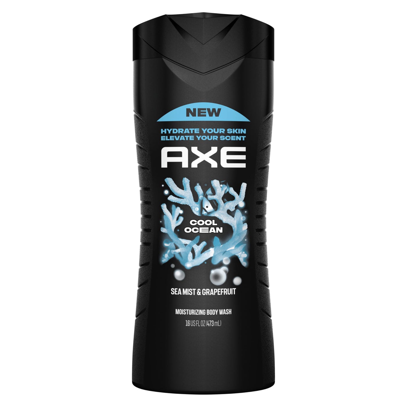 AXE Cool Ocean Men's Body Wash With Essential Oils 12H Refreshing Scent Body Wash For Men, Clean and Fresh Scent 16 oz