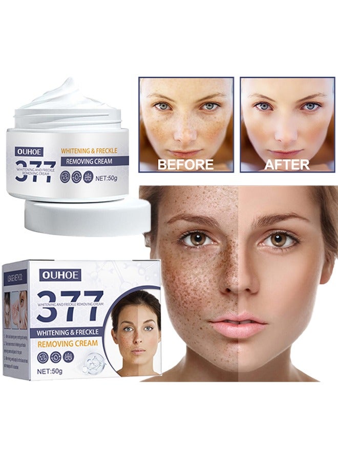377 Whitening & Freckle Removing Cream,Deep Nourishment Anti Wrinkle Firming Repair Skin Barrier, Improve And Repair Damaged Skin Mildly Whiten Fix Wrinkles, Spots Or Acne Scars In A Effective Way 50g