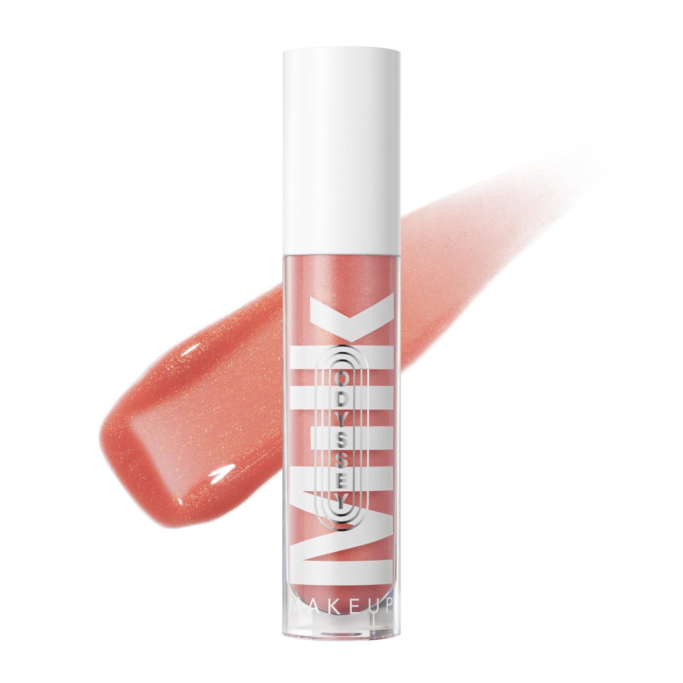 Milk Makeup Odyssey Lip Gloss â€“ Non-Sticky, Hydrating + Sheer-Tinted Gloss with Long-Lasting, High Shine Finish â€“ Vegan Formula Nourishes with Jojoba Oil â€“ Explore (Coral Shimmer), 0.2oz