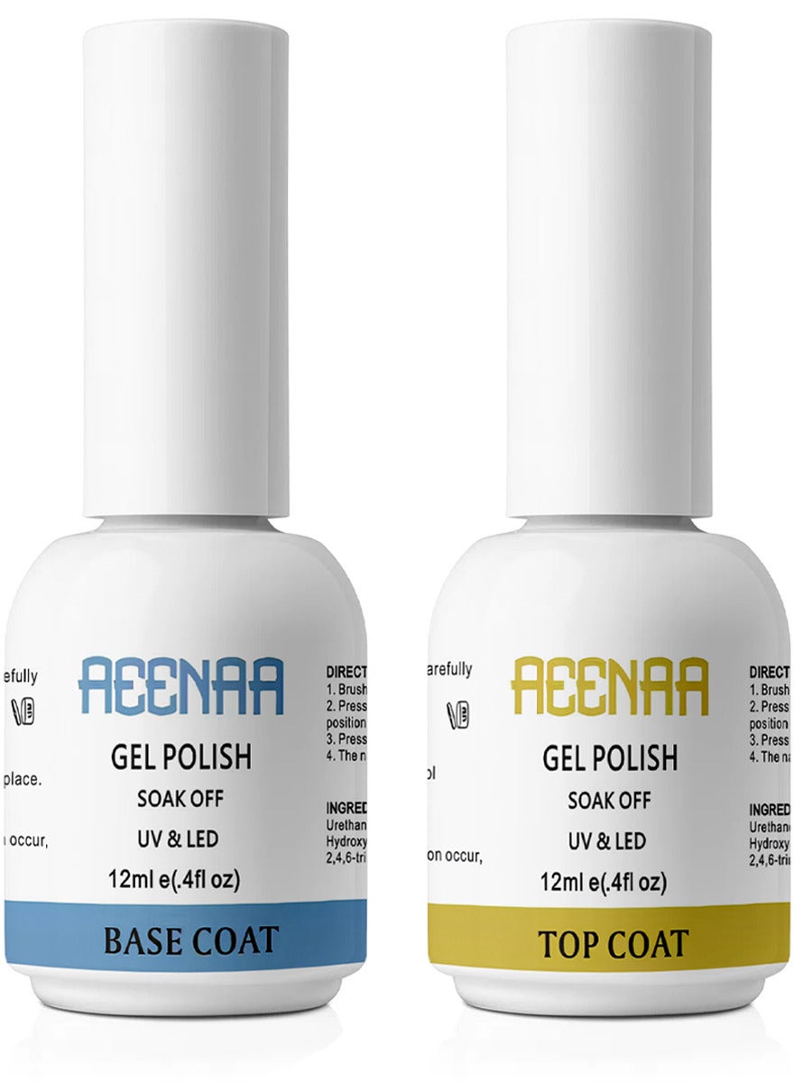 Gel Nail Polish Top Coat And Base Coat Soak off UV LED Drying Long Set Clear