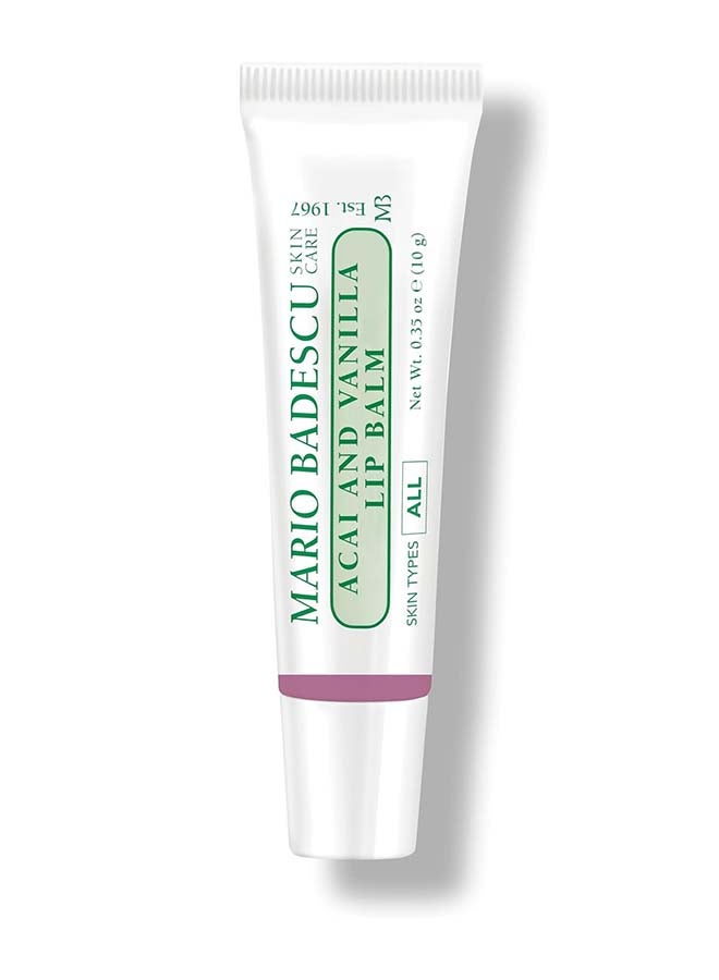 Moisturizing Acai and Vanilla Lip Balm | Nourishing Antioxidant-Rich Acai & Sweet Vanilla Daily Lip Balm | Deeply Hydrating & Softening Lip Treatment for Dry & Chapped Lips | Long-Lasting Moisturising Lip Care