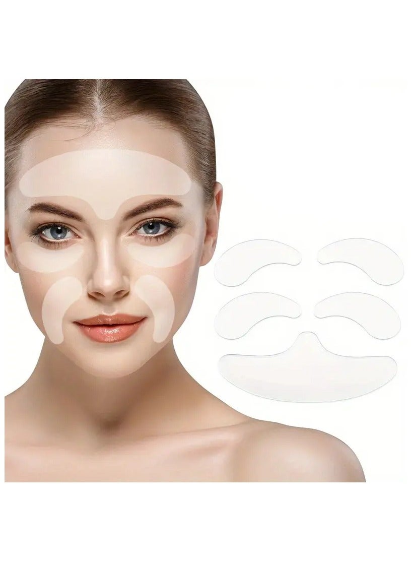 5pcs Facial Skincare Stickers for Forehead, Cheeks & Eyes – Hydrating & Nourishing Patches for Smooth, Radiant Skin