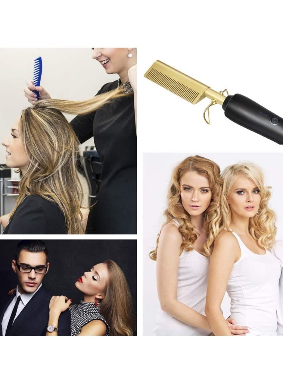 Heating Comb Straightener Electric Hot Comb Flat Iron Hair Straightening Brush Smoothing Iron Comb Hair Straightener Brush