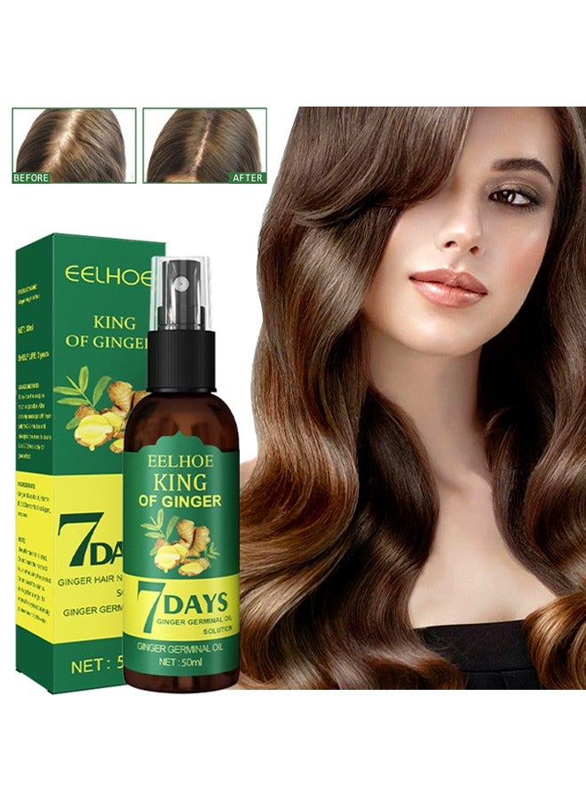 King Of Ginger-7Days Ginger Hair Nutrient Solution Ginger Germinal Oil,Ginger Essential Oil Stop Hair Loss Hair, Thinning Treatment Hair Growth Oil For Women & Men 50ml