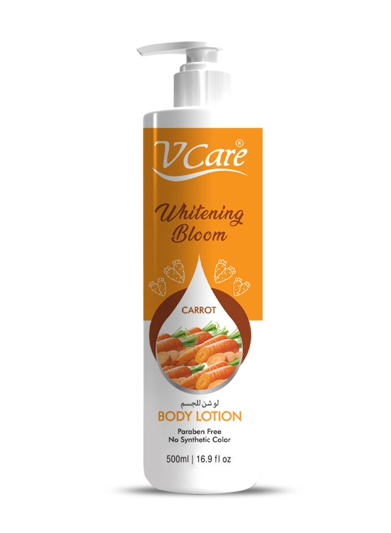 V Care Carrot Extract Body Lotion - 500ml - Glowing Complexion & Deep Nourishment - Radiant Skin