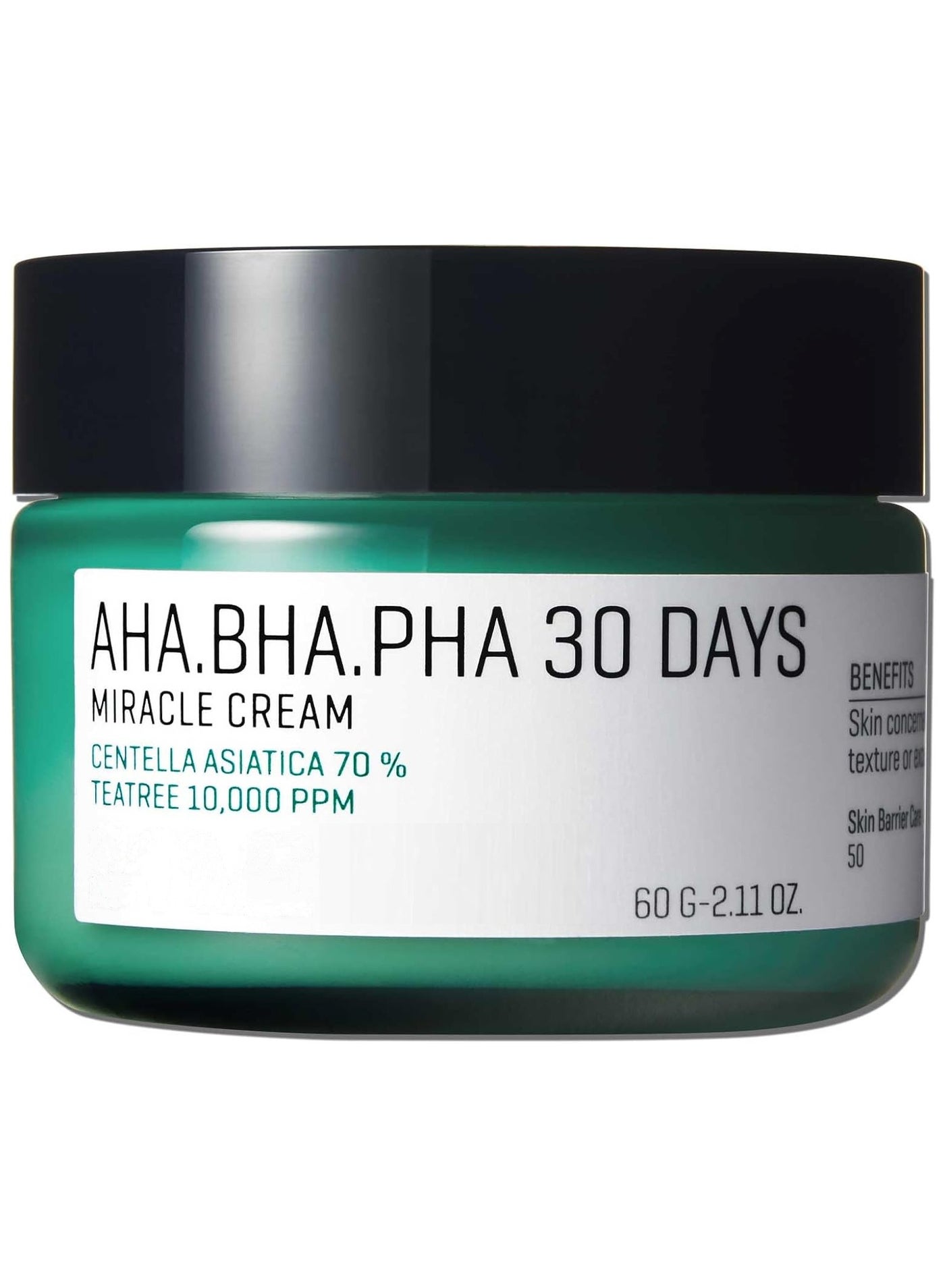 AHA BHA PHA 30 Days Miracle Cream | Made From Tea Tree Leaf Water For Sensitive Skin | Mild Moisturizer For Skin Calming & Soothing | 2.02Oz, 60Ml
