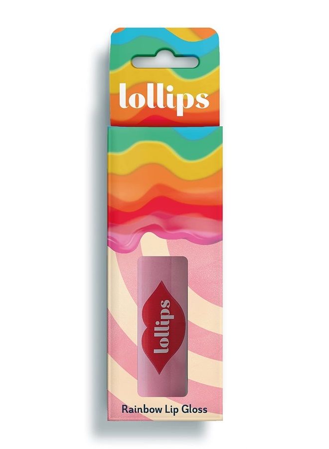Lollips Rainbow Swirl Lip Gloss for Girls from 3 Years Old Different Flavors Available - Safe for Kids