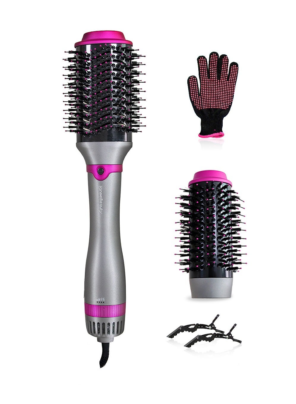 4-In-1 Hot Air Brush, 1200W Electric Hair Dryer Brush with 2 Heads,  Hair Styler and Volumizer