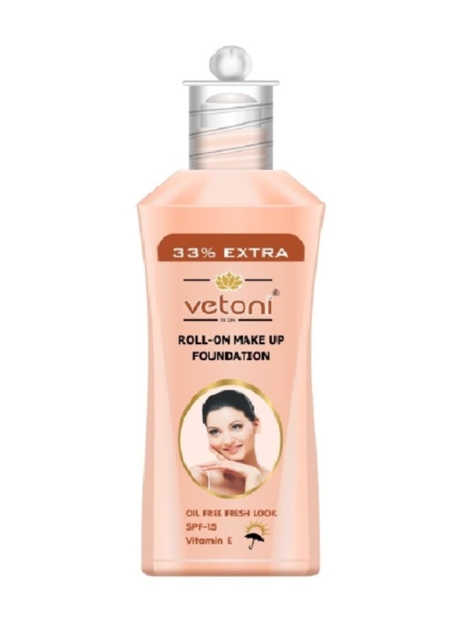Vetoni Roll-On Make Up Foundation- SPF 15 & Vitamin E - 80ML