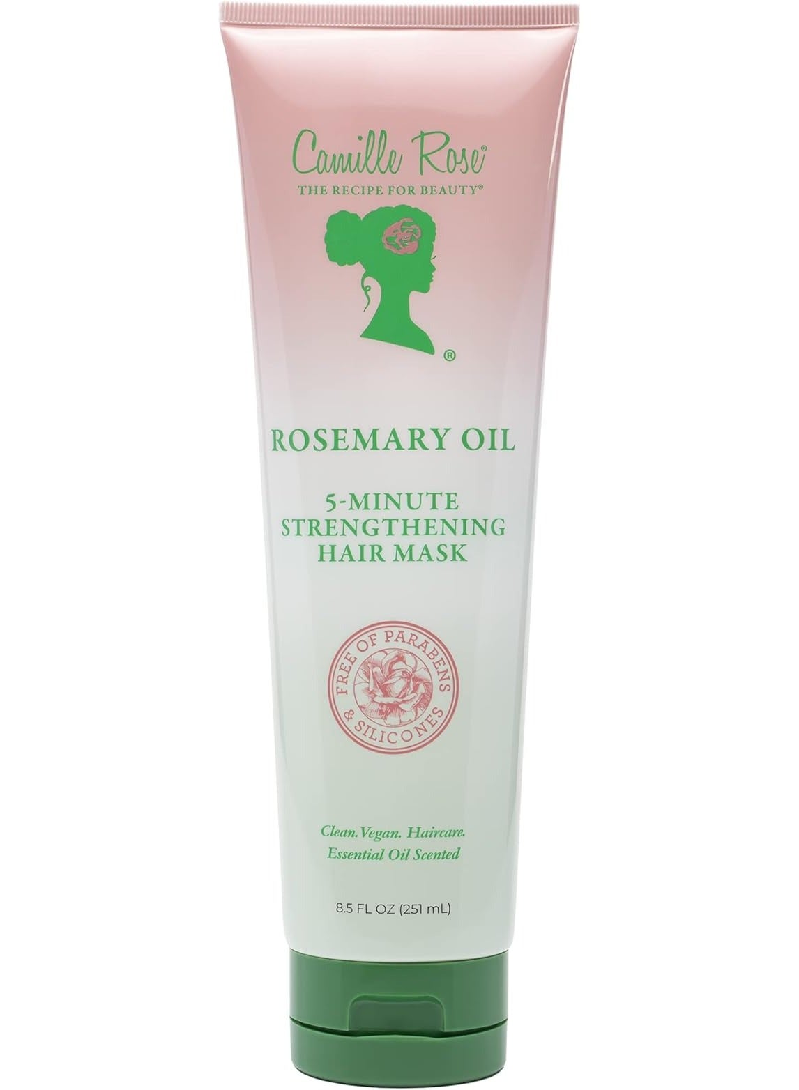 Camille Rose | Rosemary Oil 5 Minute Deep Strengthening Mask | Castor Oil, Peppermint & Rosemary Essential Oils to Encourage Hair Growth & Strengthen | Natural Deep Conditioner | 8.5 fl oz