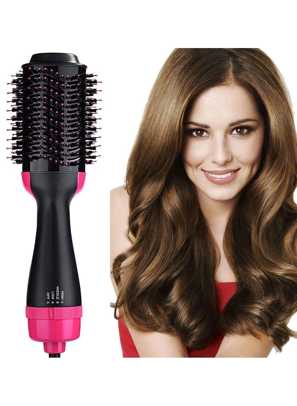 Professional 1 Step Hair Dryer Comb Volumizer 2 in 1 Hot Air Curling Iron Rotating Comb