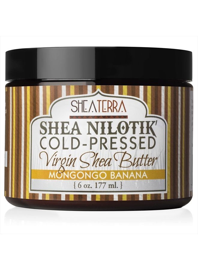 100% Organic Cold-Pressed Virgin Shea Butter – Mongongo Banana | Natural Anti-Aging Daily Skin, Nails & Hair Cream to Soften & Hydrate Dry Skin & Reduce Stretch Mark – 6 oz