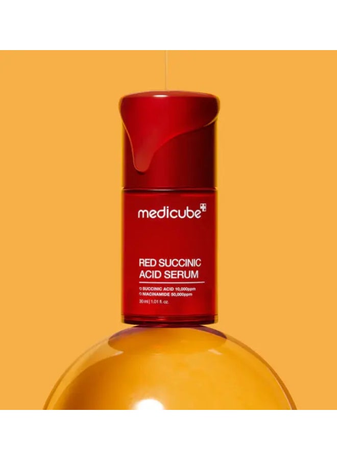 Medicube Red Succinic Acid Clarifying Acne Serum Niacinamide AHA BHA Soothing Panthenol Non-Comedogenic 30ml