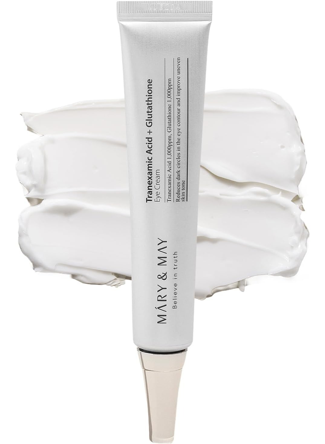 Mary&May Tranexamic Acid + Glutathione Eye Cream - Powerful Antioxidant, Reduces Dark Circles in the Eye, Improve Uneven Skin Tone with Vitamin C - Suitable for Morning and Night Use, 30ml