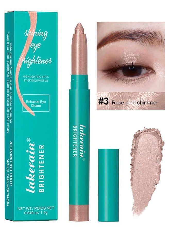 Professional Makeup Eyeshadow Pencil Advanced Shadow Stick Waterproof Eyeshadow Stick Eye Highlighter Shimmer Creamy Waterproof & Long-Lasting Eye Makeup for Women No.03